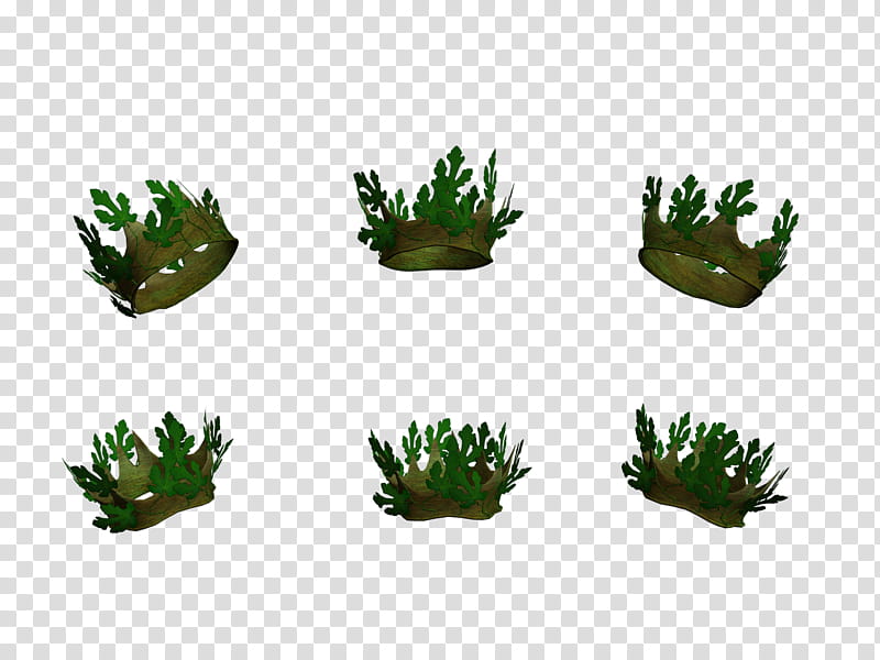 D Elemental Crowns, green leaf crowns illustration transparent background PNG clipart