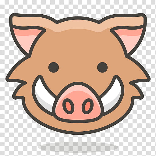 Pig Emoji, Wild Boar, Symbol, Emoticon, Pictogram, Cartoon, Suidae, Nose transparent background PNG clipart