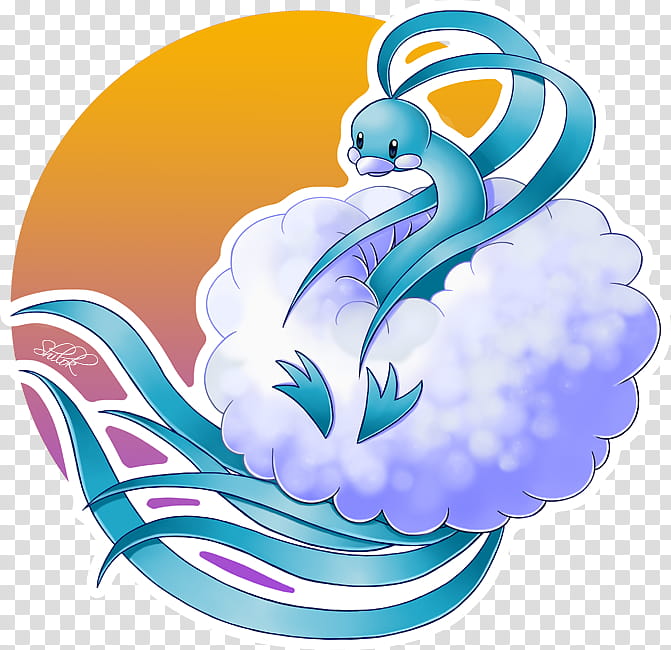 Altaria, blue cartoon character transparent background PNG clipart