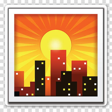 EMOJI STICKER , painting of sun over city transparent background PNG clipart