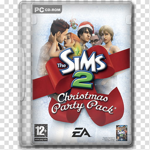 Game Icons , The-Sims--Christmas-Party-, The Sims  Christmas Party PC CD-ROM case transparent background PNG clipart
