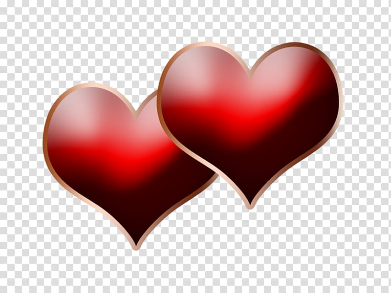 Graceful decorative embellishm, two red hearts transparent background PNG clipart