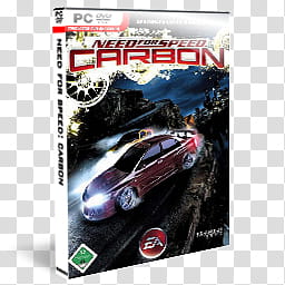 DVD Game Icons v, Need For Speed, Carbon, Need for Speed Carbon PC DVD case transparent background PNG clipart