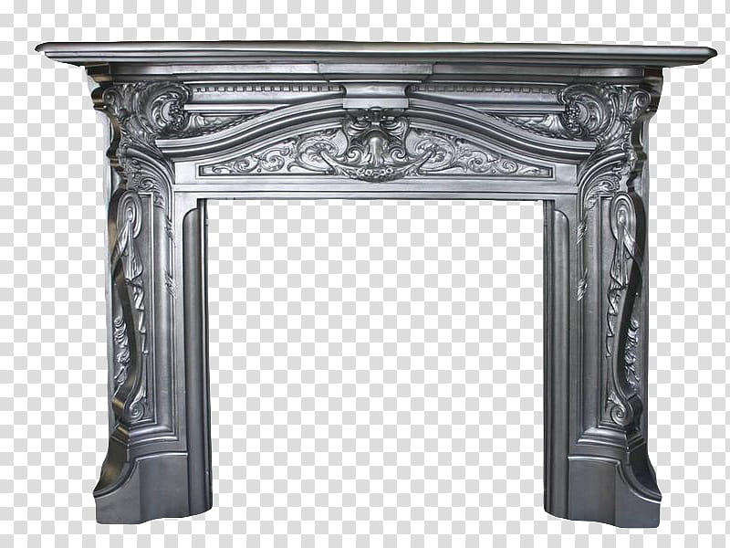 , gray floral fireplace mantle art transparent background PNG clipart