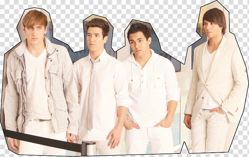 Big Time Rush Worldwide shoot, four men standing transparent background PNG clipart