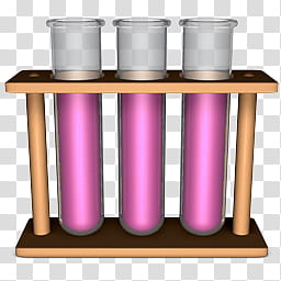 three test tubes with pink liquid on tube rack illustration transparent background PNG clipart