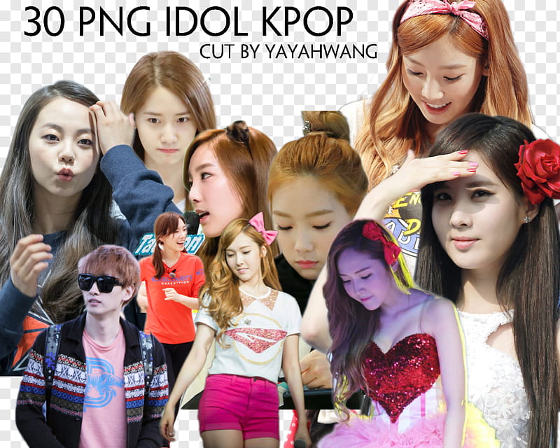 Idol Kpop, woman with red rose on the ear transparent background PNG clipart