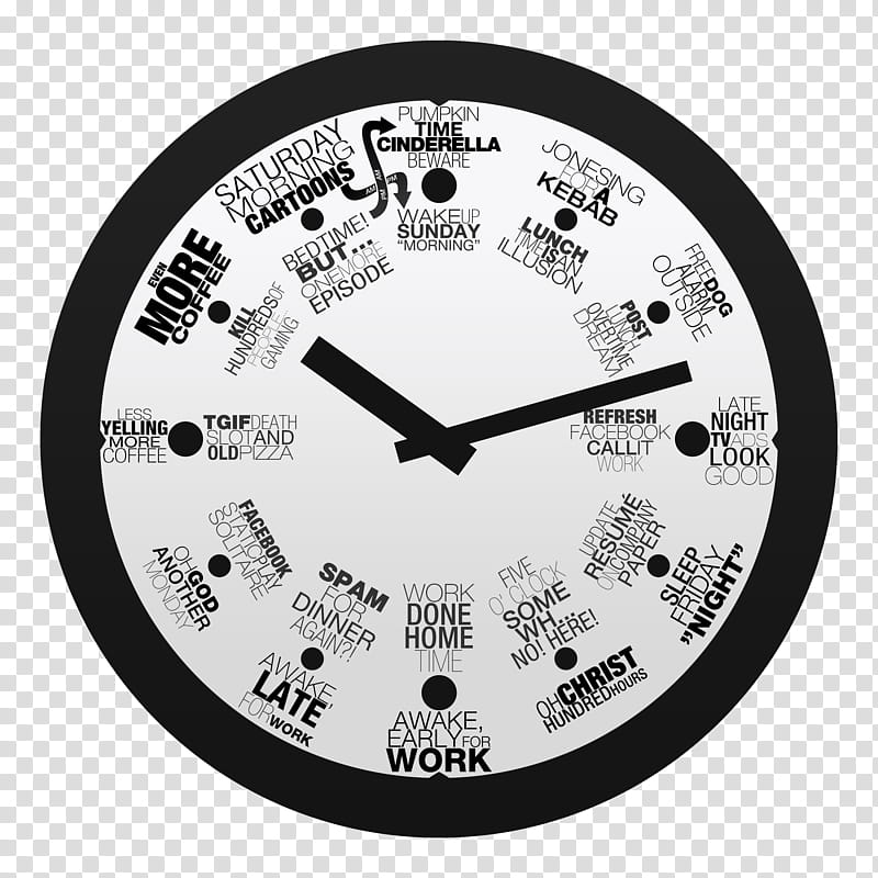 Reality o clock, round black framed clock illustration transparent background PNG clipart