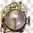 Steampunk Facebook Cogs Icon, x transparent background PNG clipart