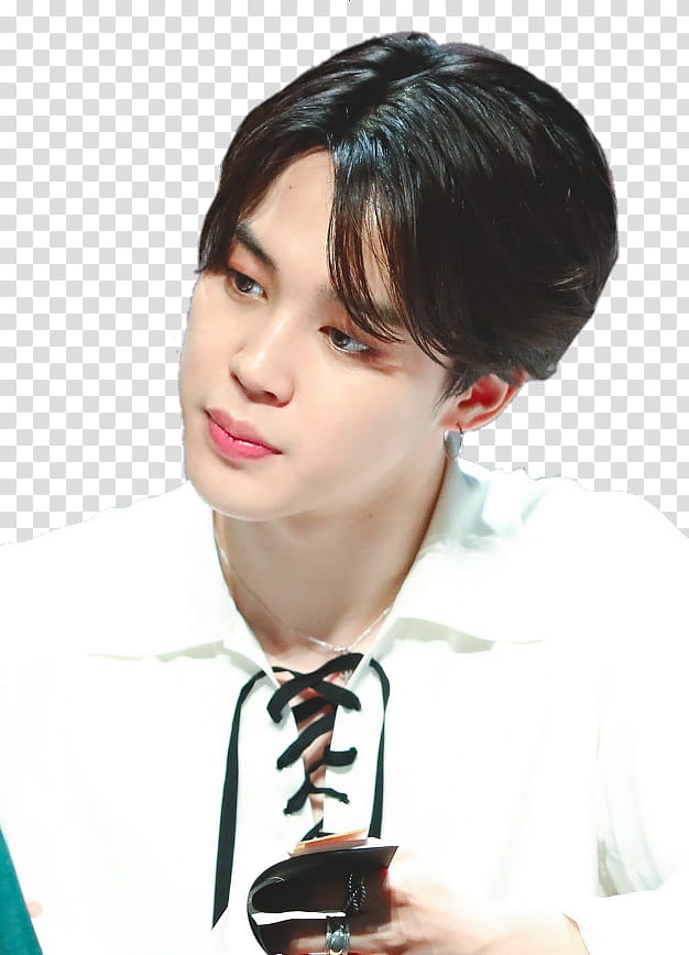 Park Jimin Man Wearing White Dress Shirt Transparent