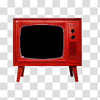 ONE, red CRT TV transparent background PNG clipart
