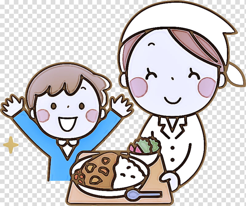 cartoon cheek child sharing, Cartoon, Happy, Bake Sale, Smile transparent background PNG clipart