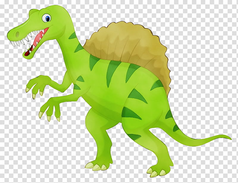 Dinosaur, Watercolor, Paint, Wet Ink, Animal Figure, Toy, Green, Tyrannosaurus transparent background PNG clipart