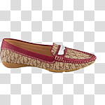 fashion shoes icons , , unpaired women's beige and red loafer transparent background PNG clipart