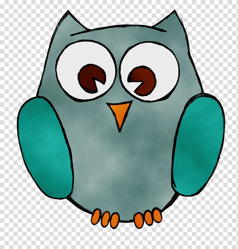 owl bird green cartoon turquoise, Watercolor, Paint, Wet Ink, Bird Of Prey, Teal, Aqua, Eastern Screech Owl transparent background PNG clipart