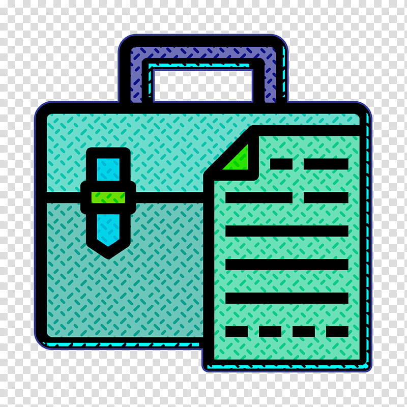 Office Stationery icon Briefcase icon Work icon, Turquoise transparent background PNG clipart