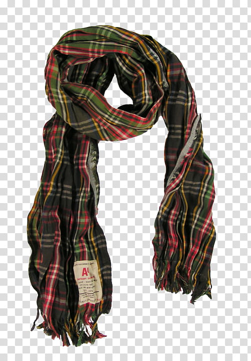Christmas s, green, black, white, and red plaid scarf transparent background PNG clipart