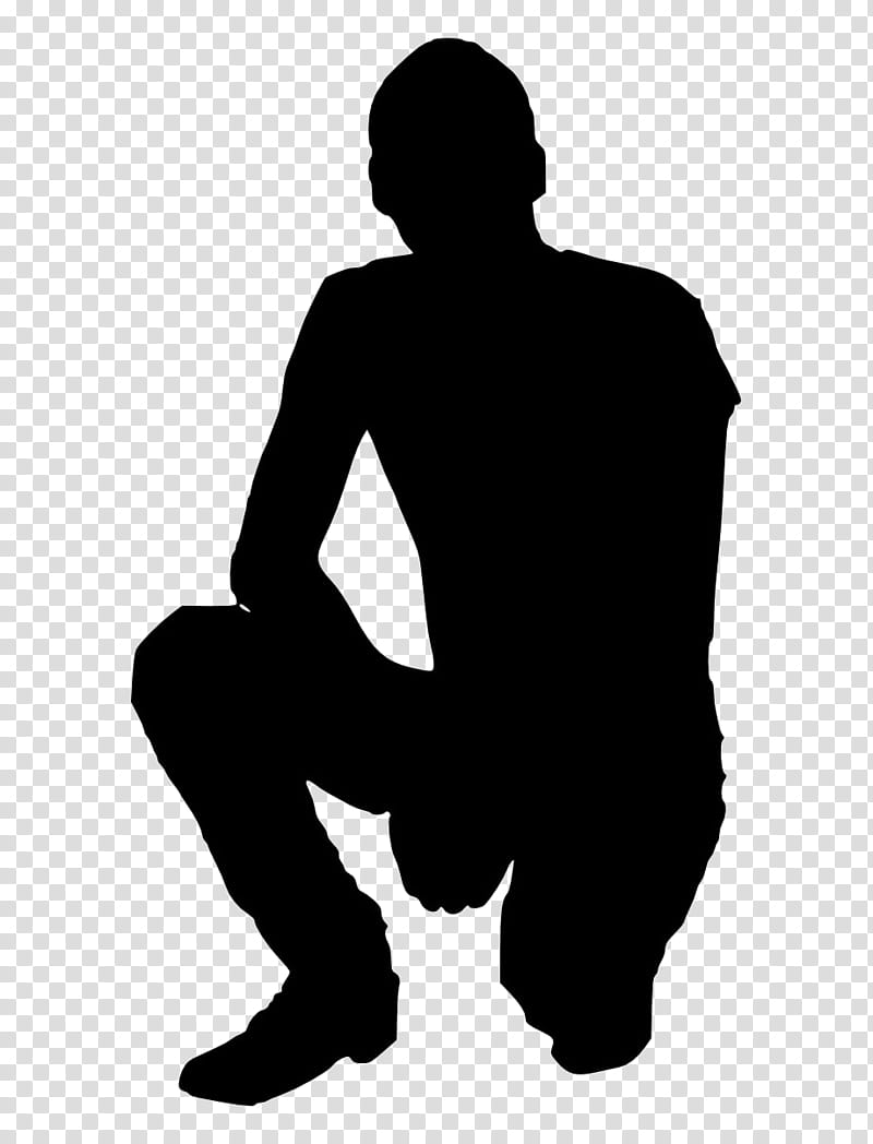 Silhouette Transparency Man Drawing Person, Sitting, Standing, Male, Kneeling, Leg, Muscle, Blackandwhite transparent background PNG clipart
