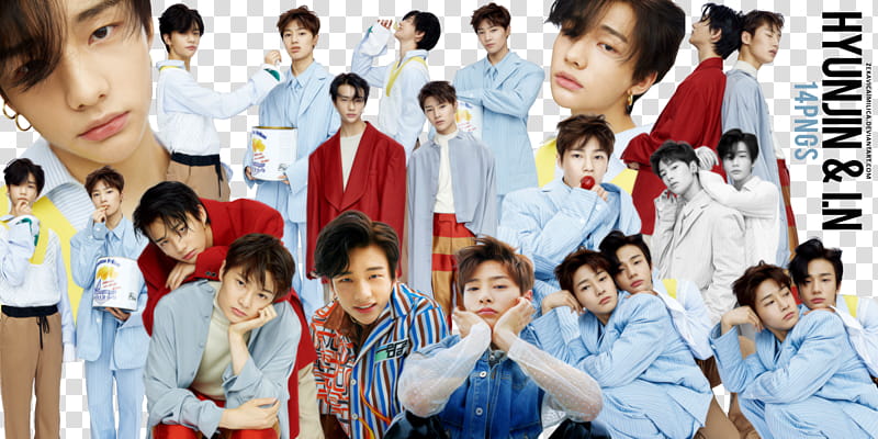 Stray Kids Hyunjin and I N DAZED, Korean Heart rub poster transparent background PNG clipart