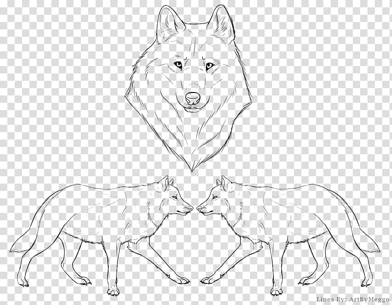 Free Wolf Reference Lineart, fox illustration transparent background PNG clipart