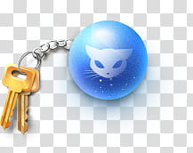Lovely website icons , login, two gold keys and round blue ball with cat print art transparent background PNG clipart