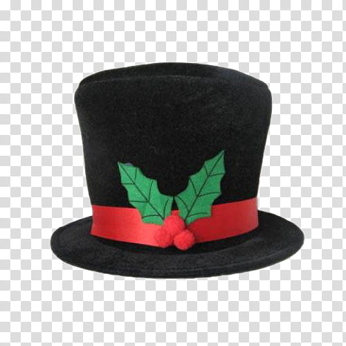Christmas, black fedora hat transparent background PNG clipart