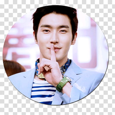 circulos KPOP, man in blue suit jacket showing quiet hand gesture transparent background PNG clipart