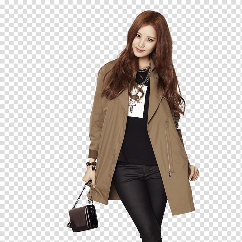 TaeTiSeo MIXXO P, woman wearing brown coat art transparent background PNG clipart