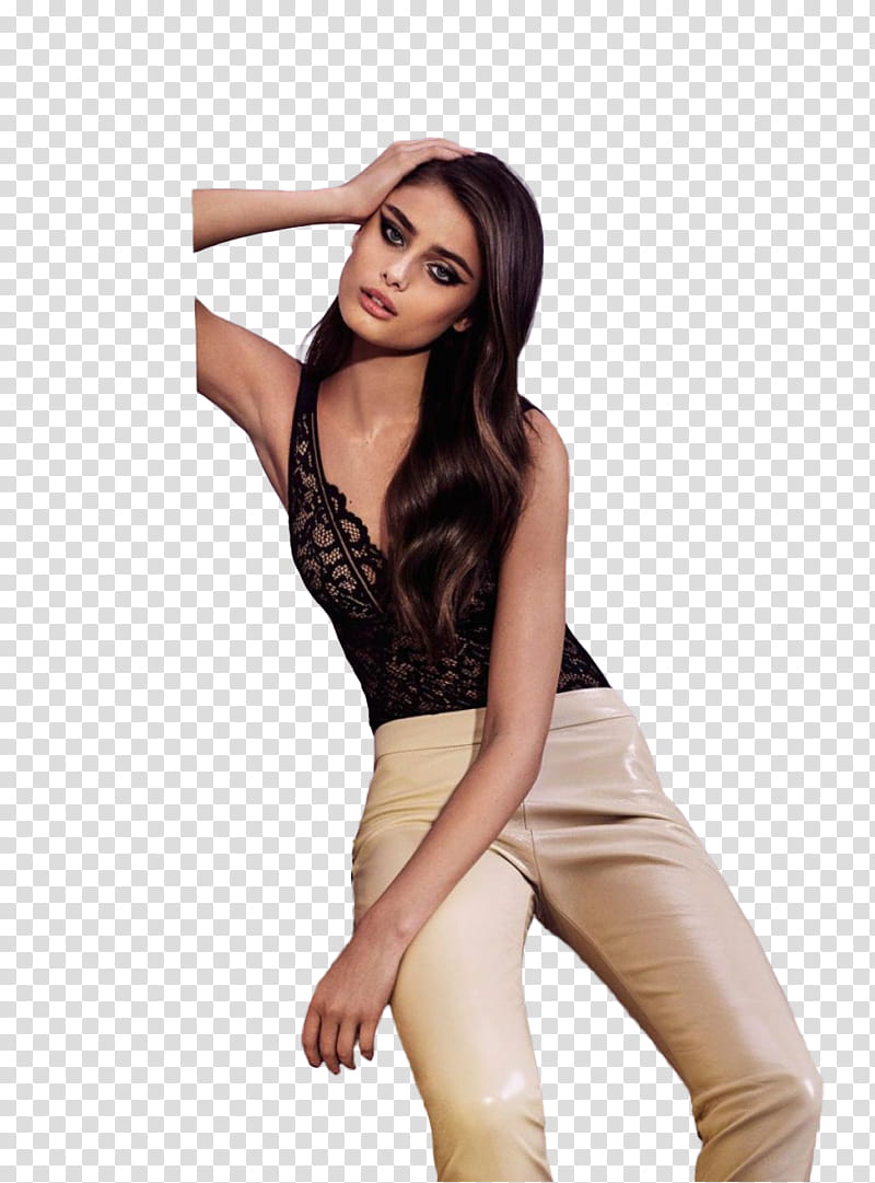 Taylor Hill, woman wearing black sleeveless top transparent background PNG clipart