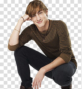 Kendall Schmidt, man in brown and black striped shirt transparent background PNG clipart