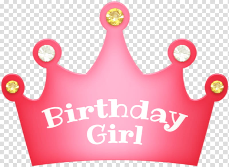 Birthday Party Hat, Crown, Birthday
, Girl, Sticker, Logo, Tiara, Pink transparent background PNG clipart