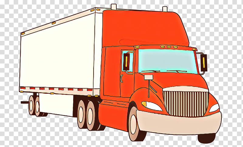 land vehicle truck motor vehicle transport trailer truck, Cartoon, Mode Of Transport, Freight Transport, Commercial Vehicle transparent background PNG clipart