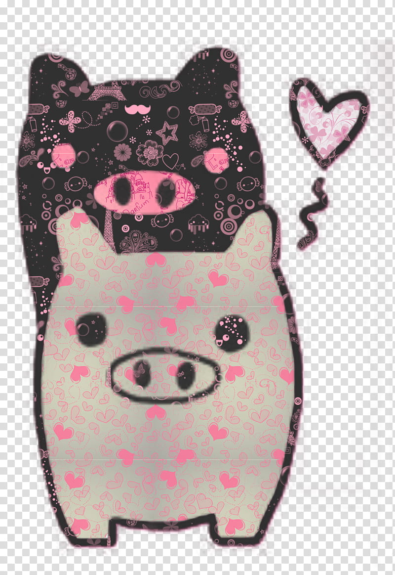 Cute ico, black and gray pig illustration transparent background PNG clipart