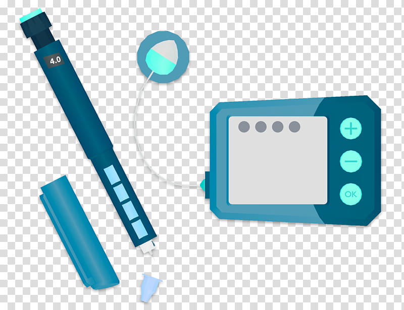 Insulin Blue, Insulin Pump, Insulin Pen, Electronics Accessory, Diabetes Mellitus, Type 1 Diabetes, Blood Sugar, Carbohydrate Counting transparent background PNG clipart