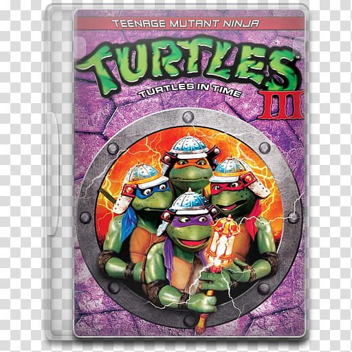 Movie Icon , Teenage Mutant Ninja Turtles III, TMNT Turtles in Time III DVD case transparent background PNG clipart