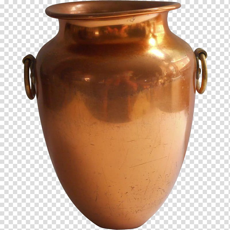 Metal, Copper, Vase, Revere Copper Brass, Revere Ware, Urn, Midcentury Modern, Glass transparent background PNG clipart