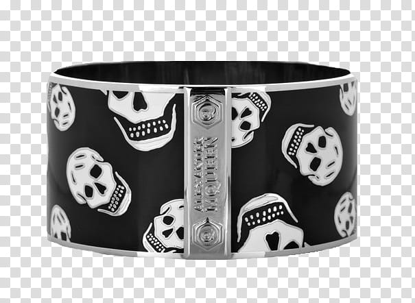 Alexander McQueen Psd, white and black skull bracelet transparent background PNG clipart