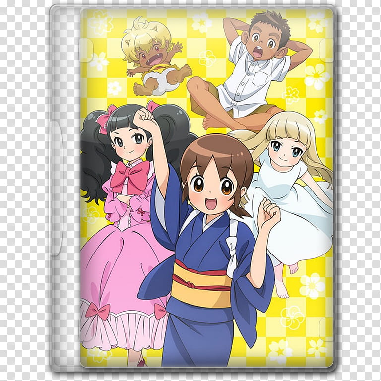 Anime  Spring Season Icon , Waka Okami wa Shougakusei!, five anime character illustration transparent background PNG clipart