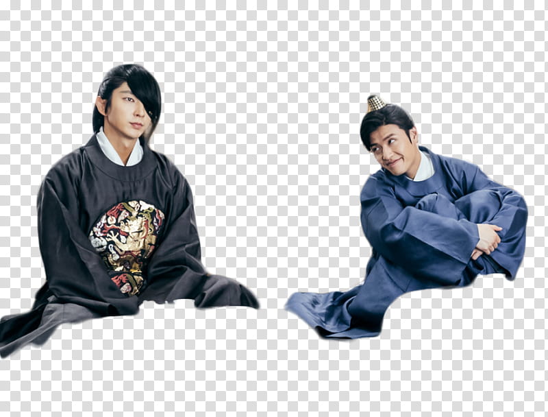 RENDER  S MOON LOVERS Part , two smiling men in blue and black robes transparent background PNG clipart