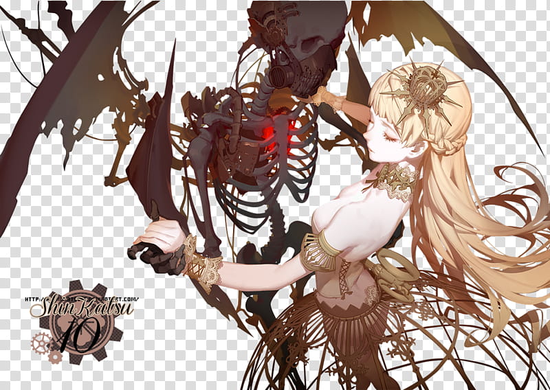 [Render ] Heart Bones, blonde-haired girl anime character illustration transparent background PNG clipart