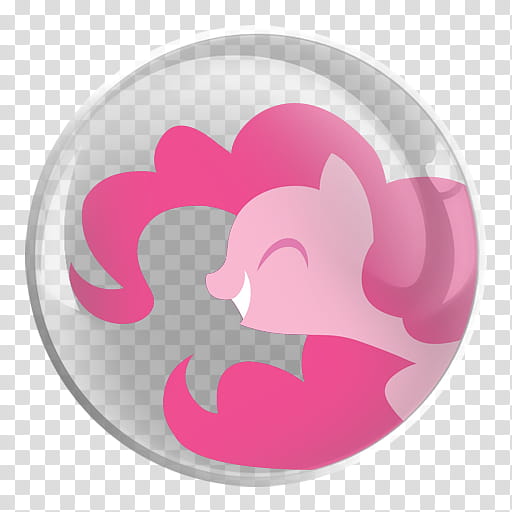 My Little Pony TS RD Rarity Glass Icons , Pinkie Pie, pink My Little Pony illustration transparent background PNG clipart