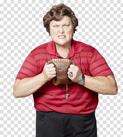 Glee, angry woman holding football transparent background PNG clipart