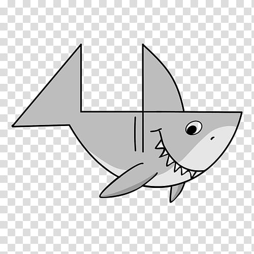 School Black And White, Shark, Drawing, Geometric Shape, Number, Cartoon, Angle, Geometry transparent background PNG clipart