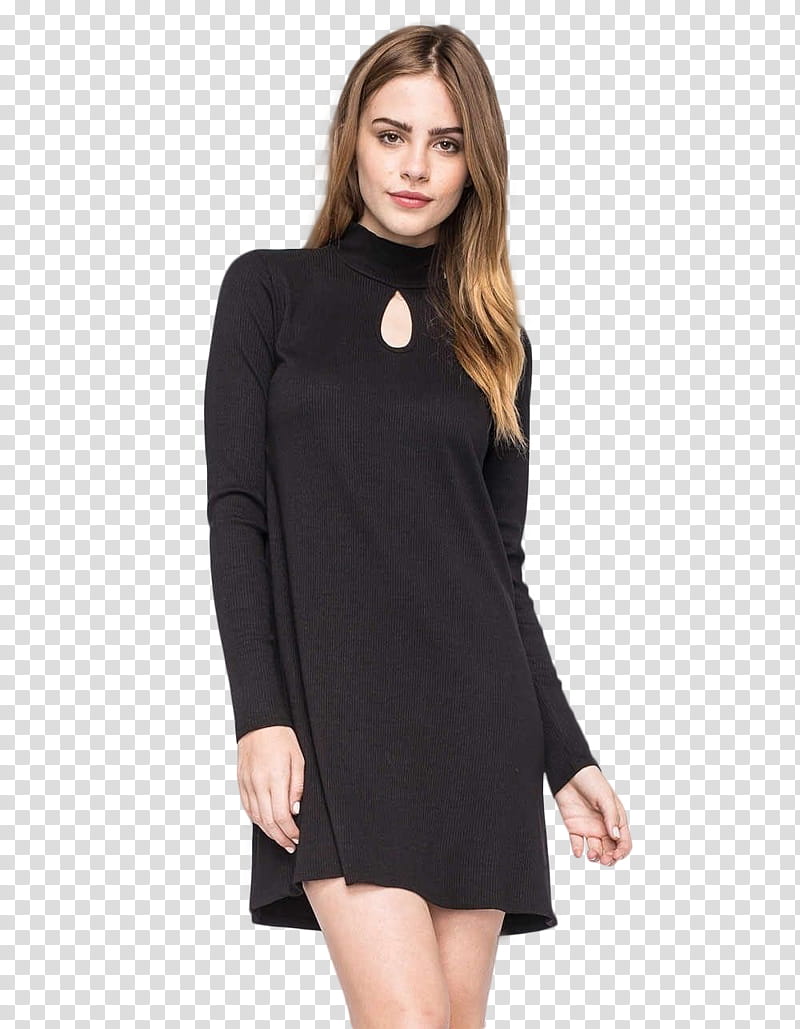 Bridgetsatterlee  ws, standing woman wearing black dress transparent background PNG clipart