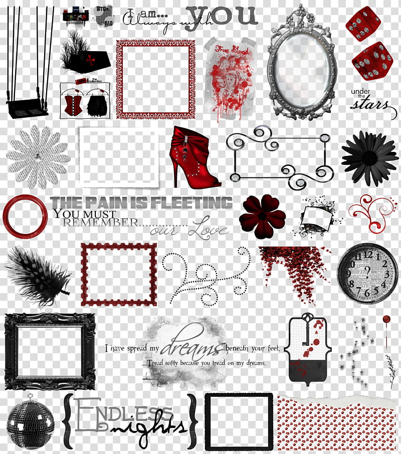 True Blood Vampire Word Art Clear Cut , assorted digital frames transparent background PNG clipart