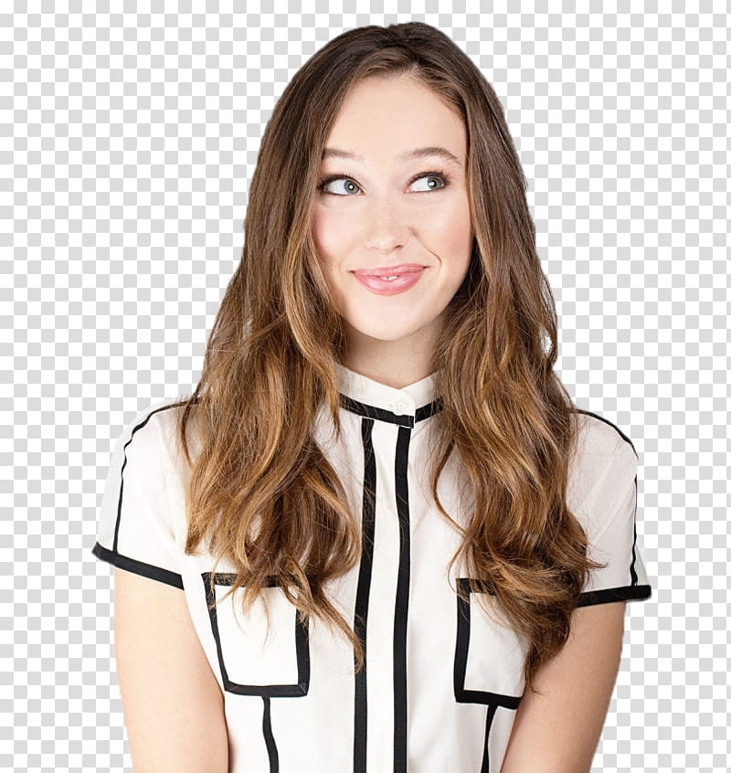 Alycia Debnam Carey, portrait of woman wearing white and black blouse transparent background PNG clipart