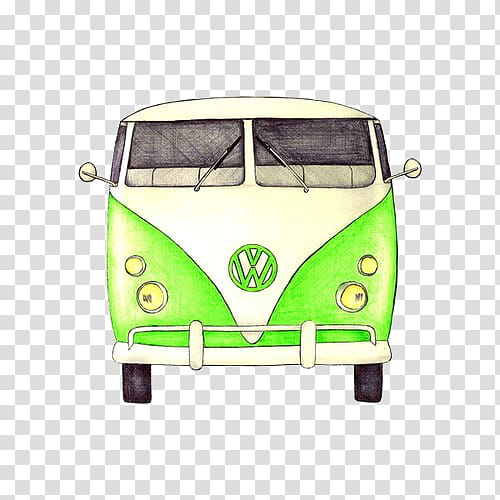 Green aesthetic, green and white Volkswagen T van transparent background PNG clipart