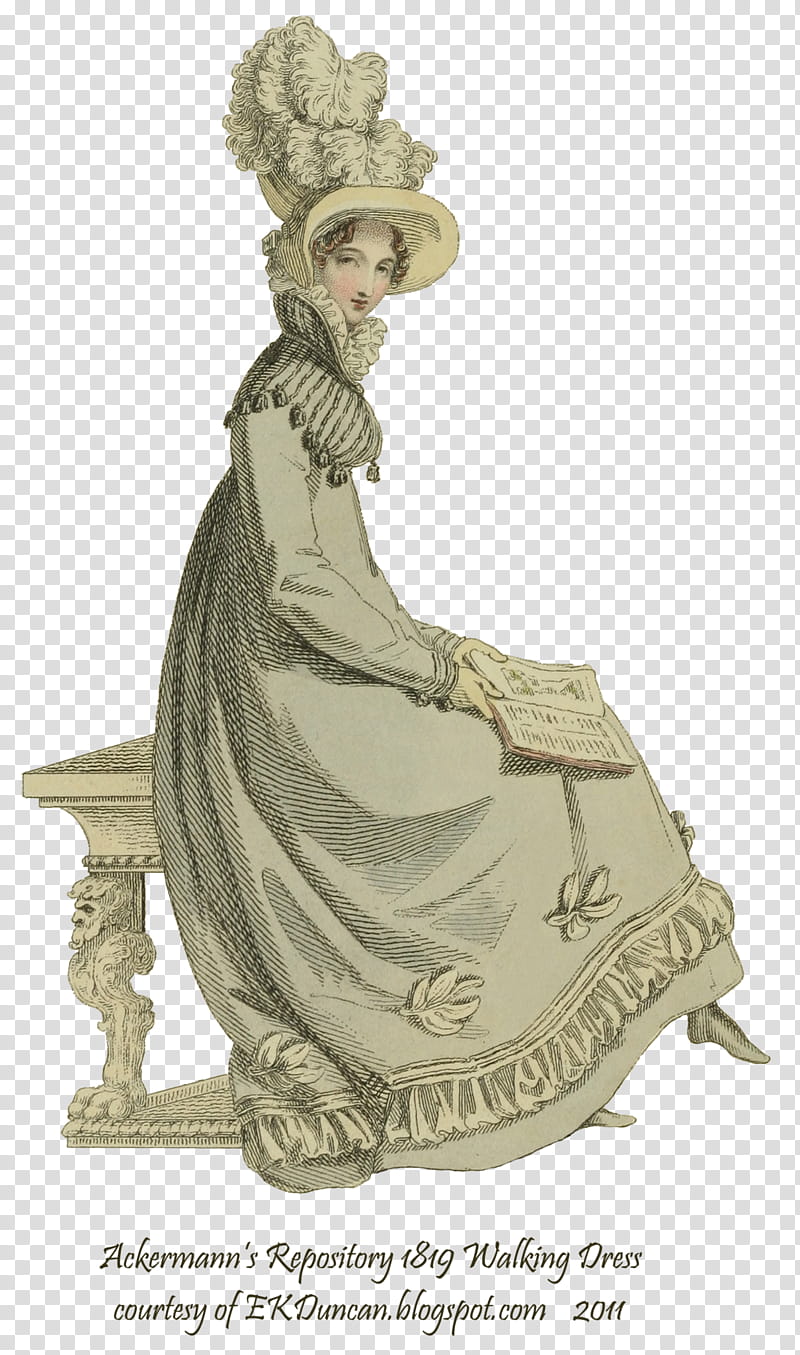 Regency Fashion  , Ackermann's Repository  Walking Dress illustration transparent background PNG clipart
