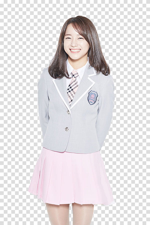 PRODUCE  KIM SE JEONG P, female Korean star in pink skirt transparent background PNG clipart