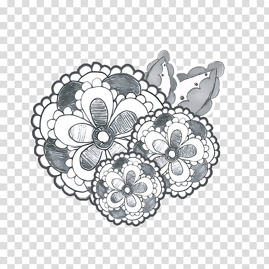 Doodle , gray and black flower drawing transparent background PNG clipart